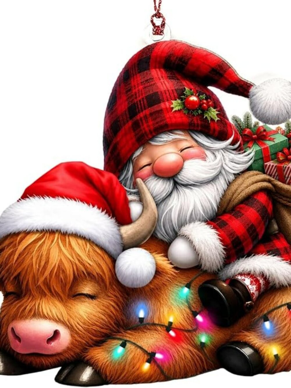Santa Highland Cow Ornament, Funny Christmas Ornaments 2026